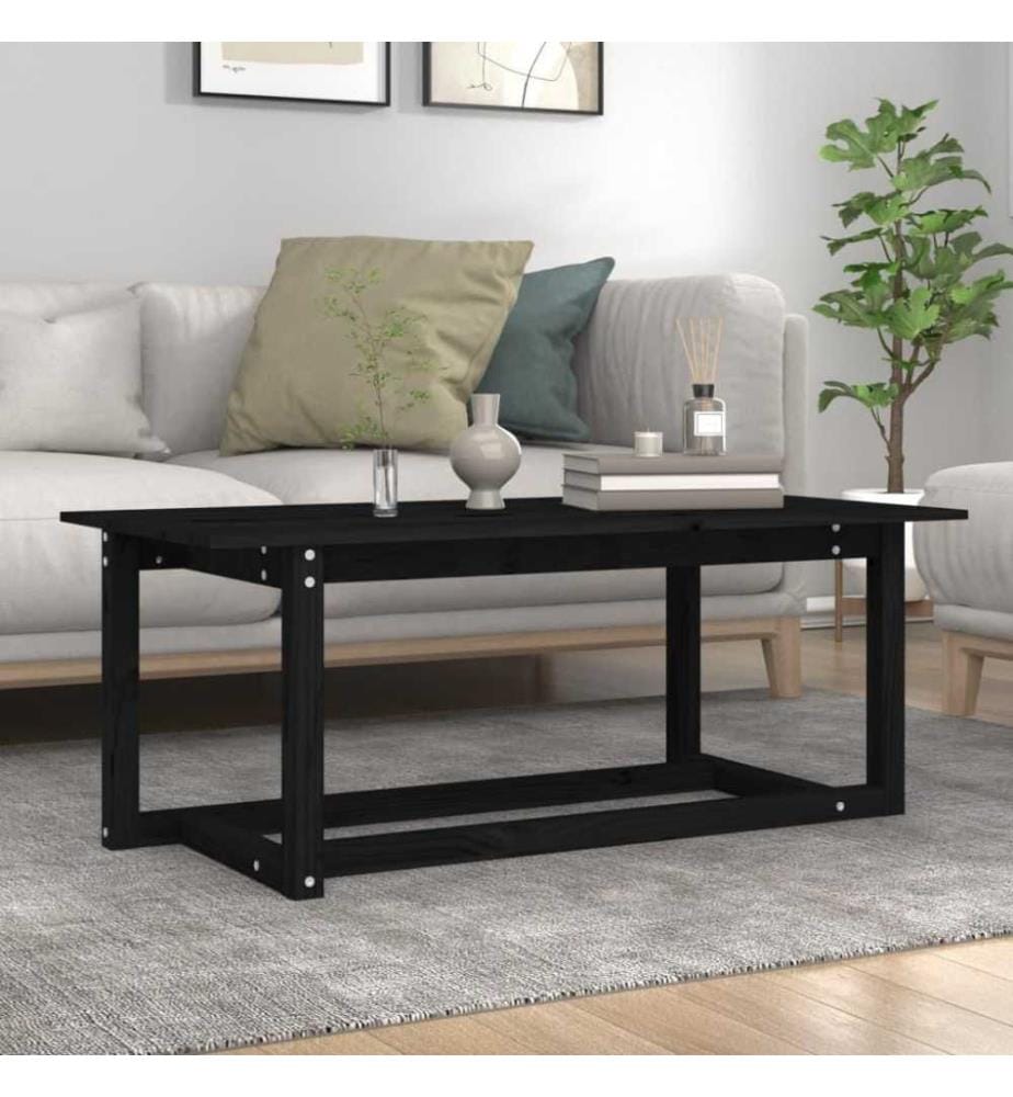 Couchtisch Schwarz 110x55x45 cm Massivholz Kiefer