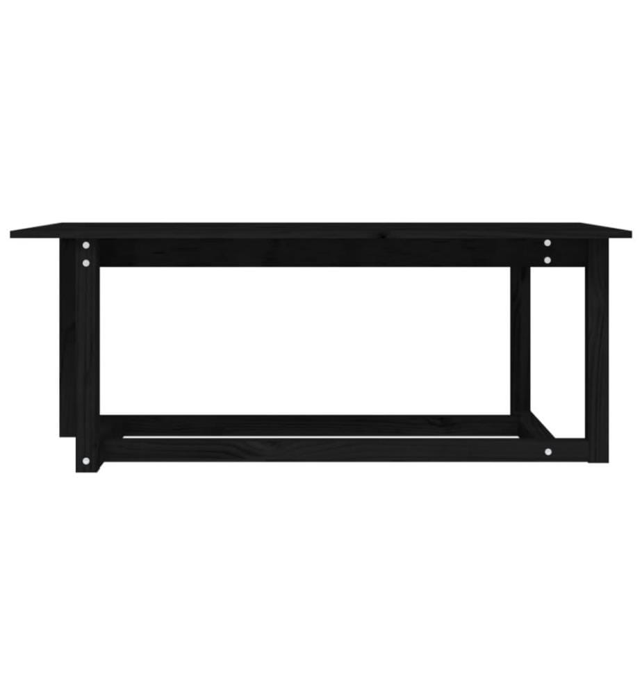 Couchtisch Schwarz 110x55x45 cm Massivholz Kiefer