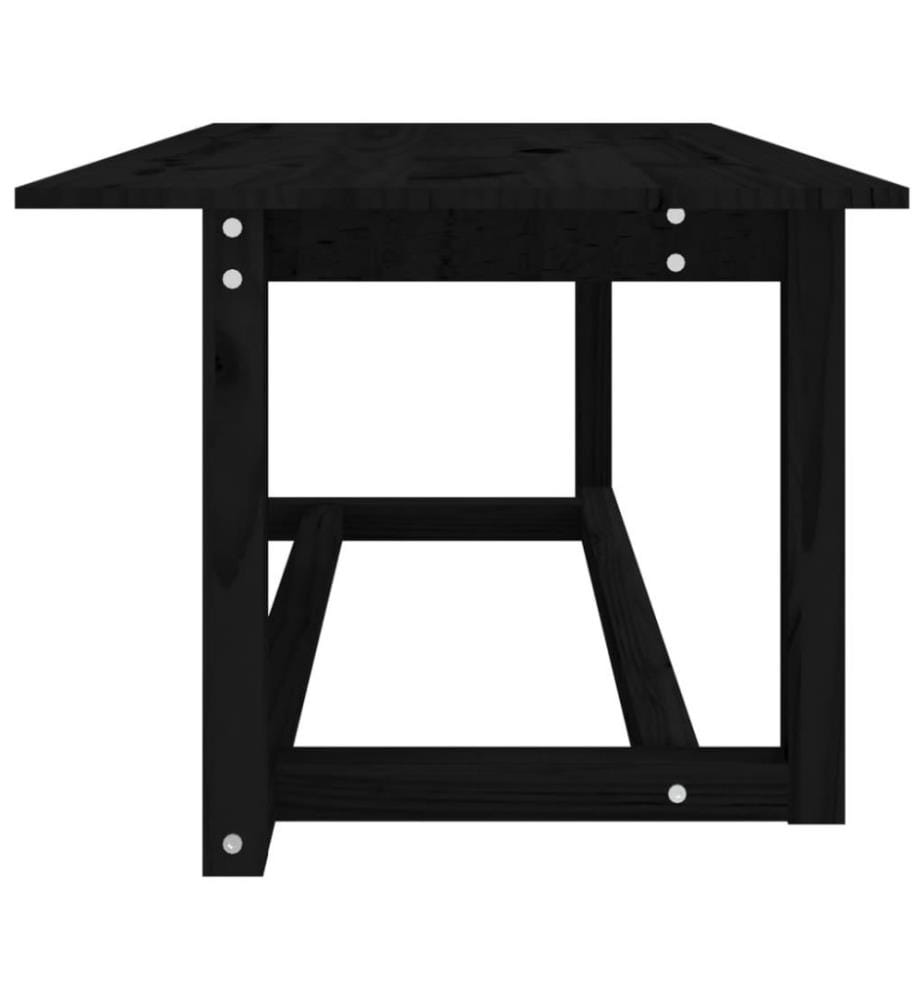 Couchtisch Schwarz 110x55x45 cm Massivholz Kiefer