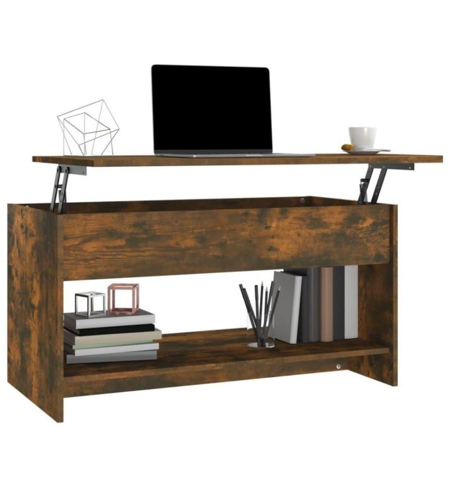 Table basse Chêne fumé 102x50x52,5 cm Bois d'ingénierie
