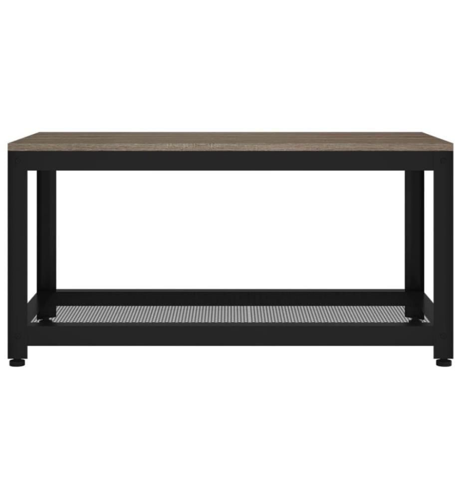 Table basse Gris et noir 90x45x45 cm MDF et fer