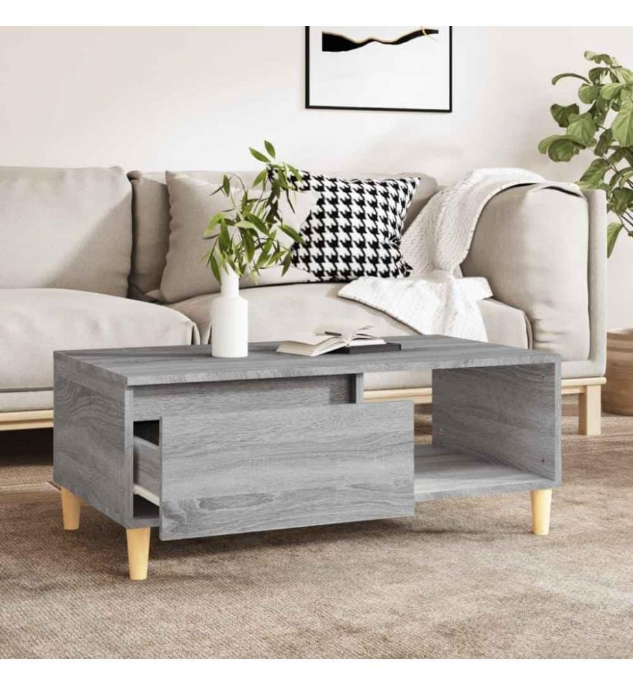 Couchtisch Grau Sonoma 90x50x36,5 cm Holzwerkstoff
