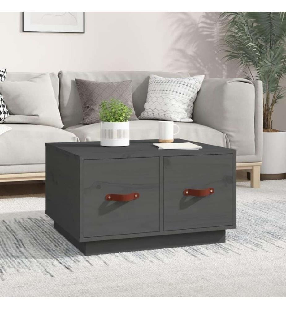 Couchtisch Grau 60x53x35 cm Massivholz Kiefer
