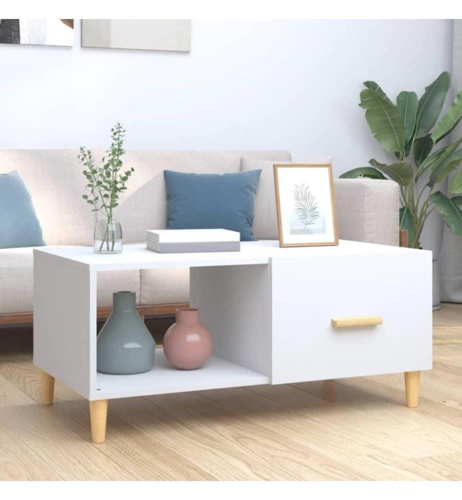 Couchtisch Weiss 89,5x50x40 cm Holzwerkstoff