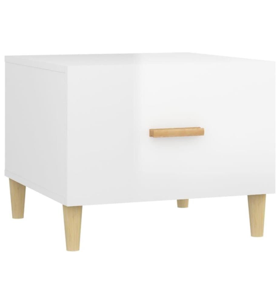 Couchtisch Hochglanz-Weiss 50x50x40 cm Holzwerkstoff