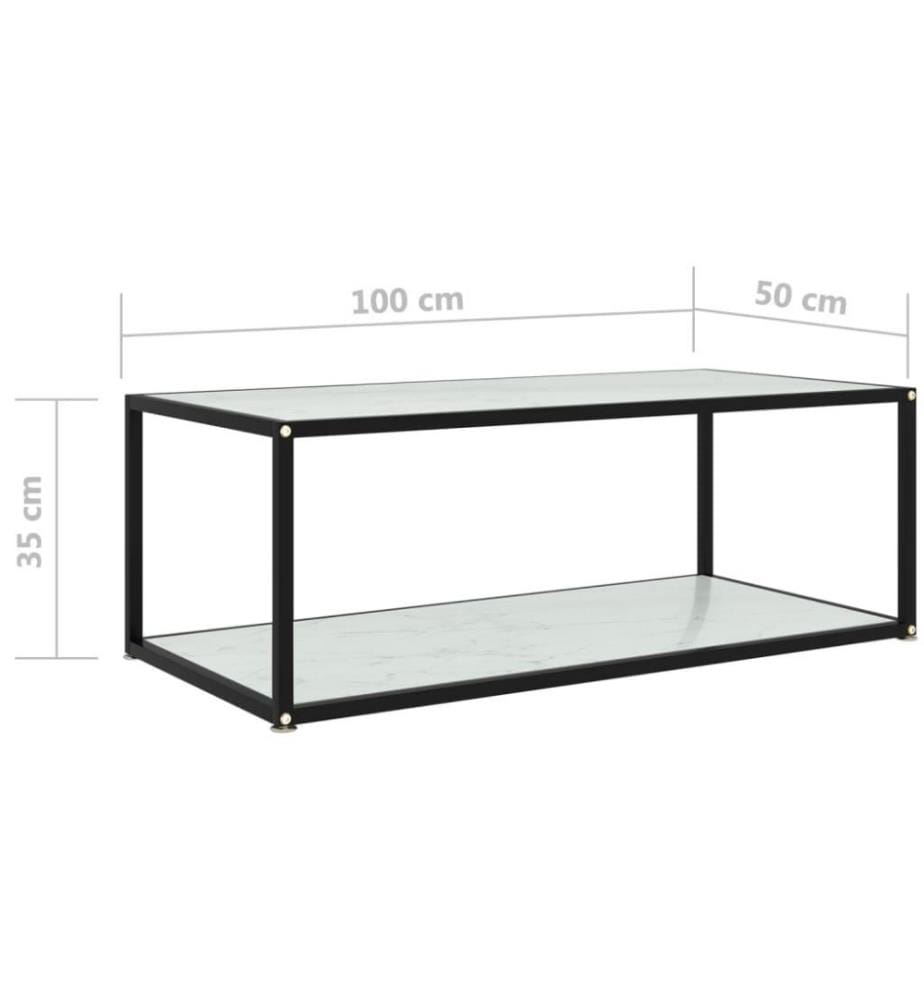 Couchtisch Weiss 100x50x35 cm Hartglas