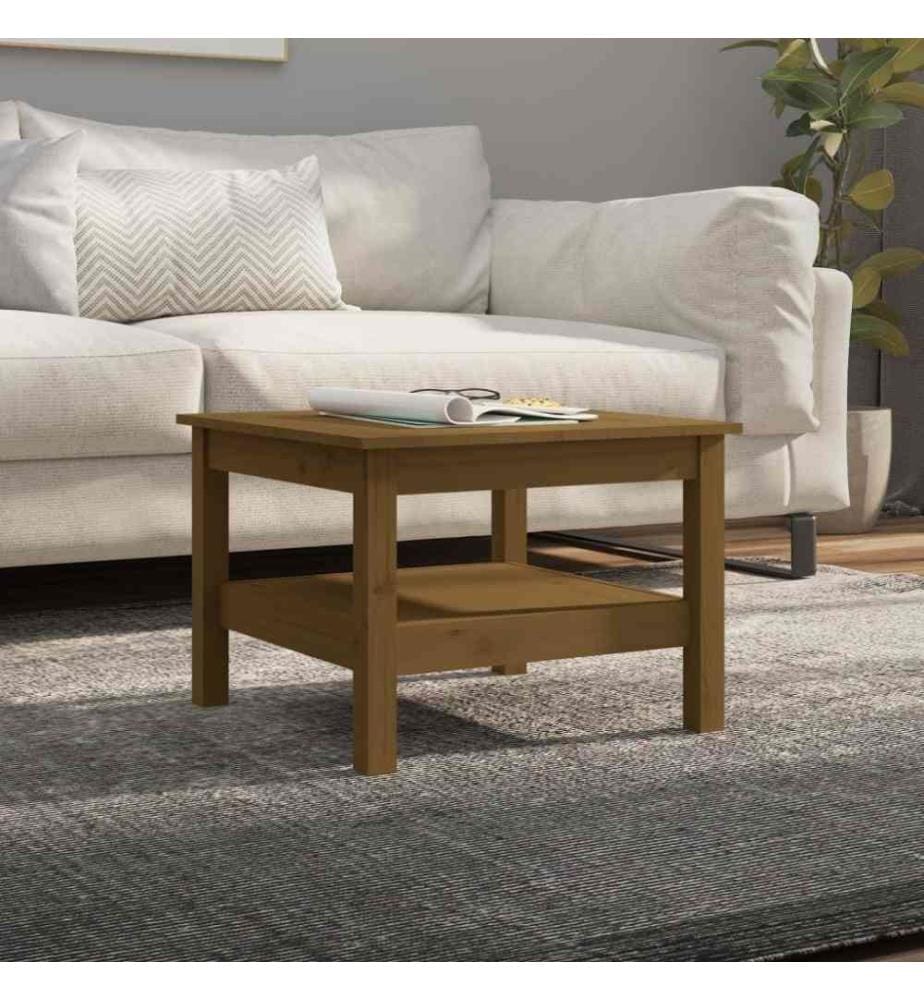 Couchtisch Honigbraun 55x55x40 cm Massivholz Kiefer
