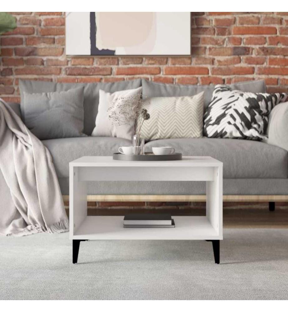 Couchtisch Weiss 60x50x40 cm Holzwerkstoff