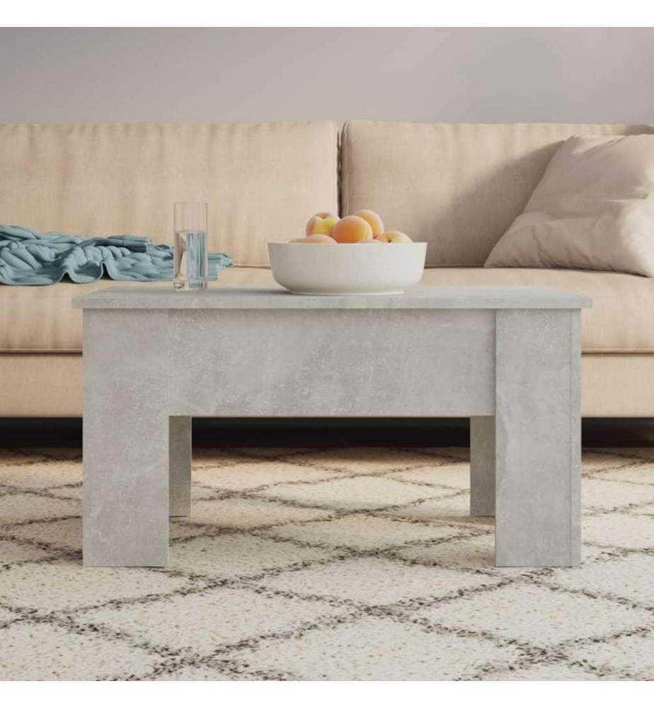 Table basse Gris béton 79x49x41 cm Bois d'ingénierie
