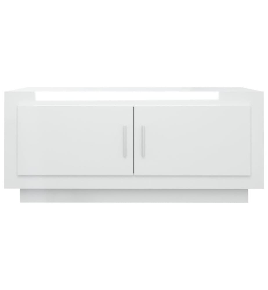 Couchtisch Hochglanz-Weiss 102x50x45 cm Holzwerkstoff