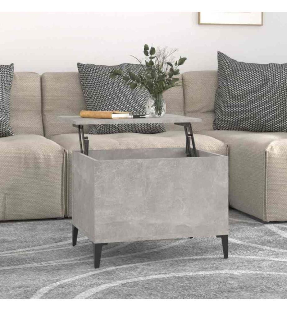 Table basse Gris béton 60x44,5x45 cm Bois d'ingénierie
