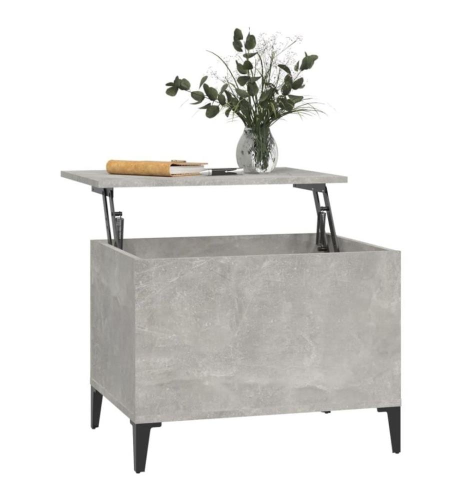 Table basse Gris béton 60x44,5x45 cm Bois d'ingénierie