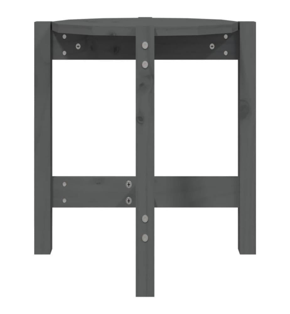 Couchtisch Grau Ø 42,5x45 cm Massivholz Kiefer
