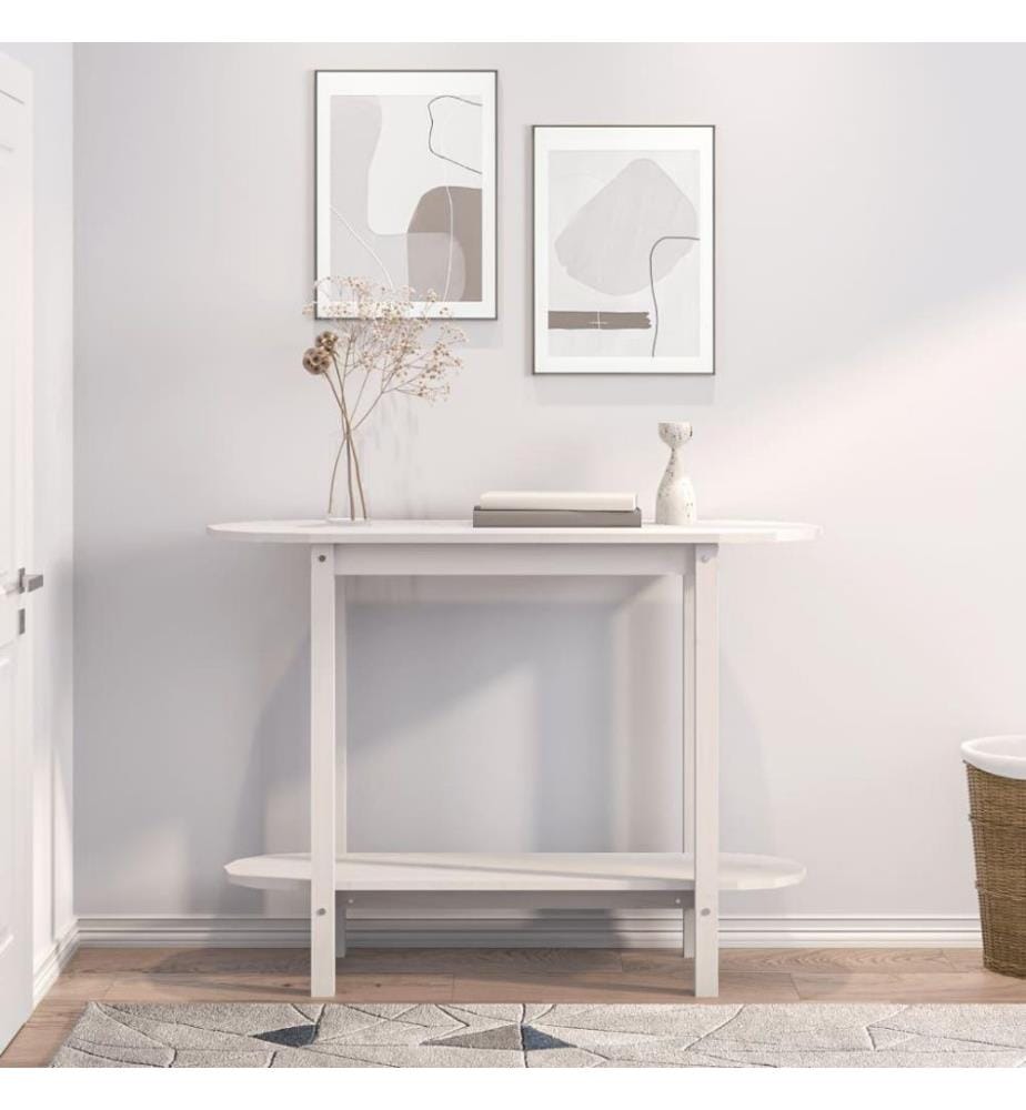 Konsolentisch Weiss 110x40x80 cm Massivholz Kiefer