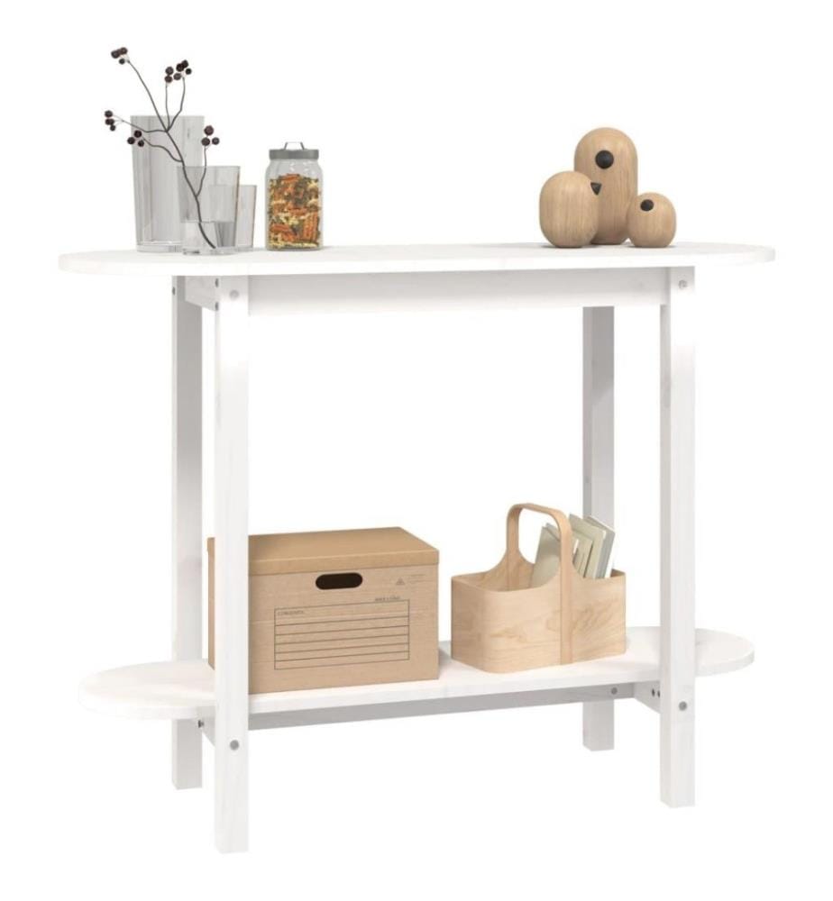 Konsolentisch Weiss 110x40x80 cm Massivholz Kiefer