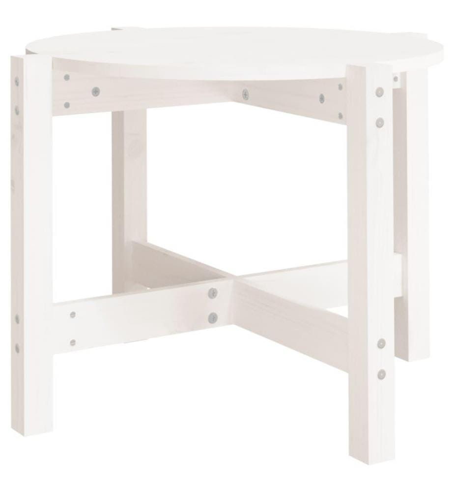 Couchtisch Weiss Ø 62,5x45 cm Massivholz Kiefer