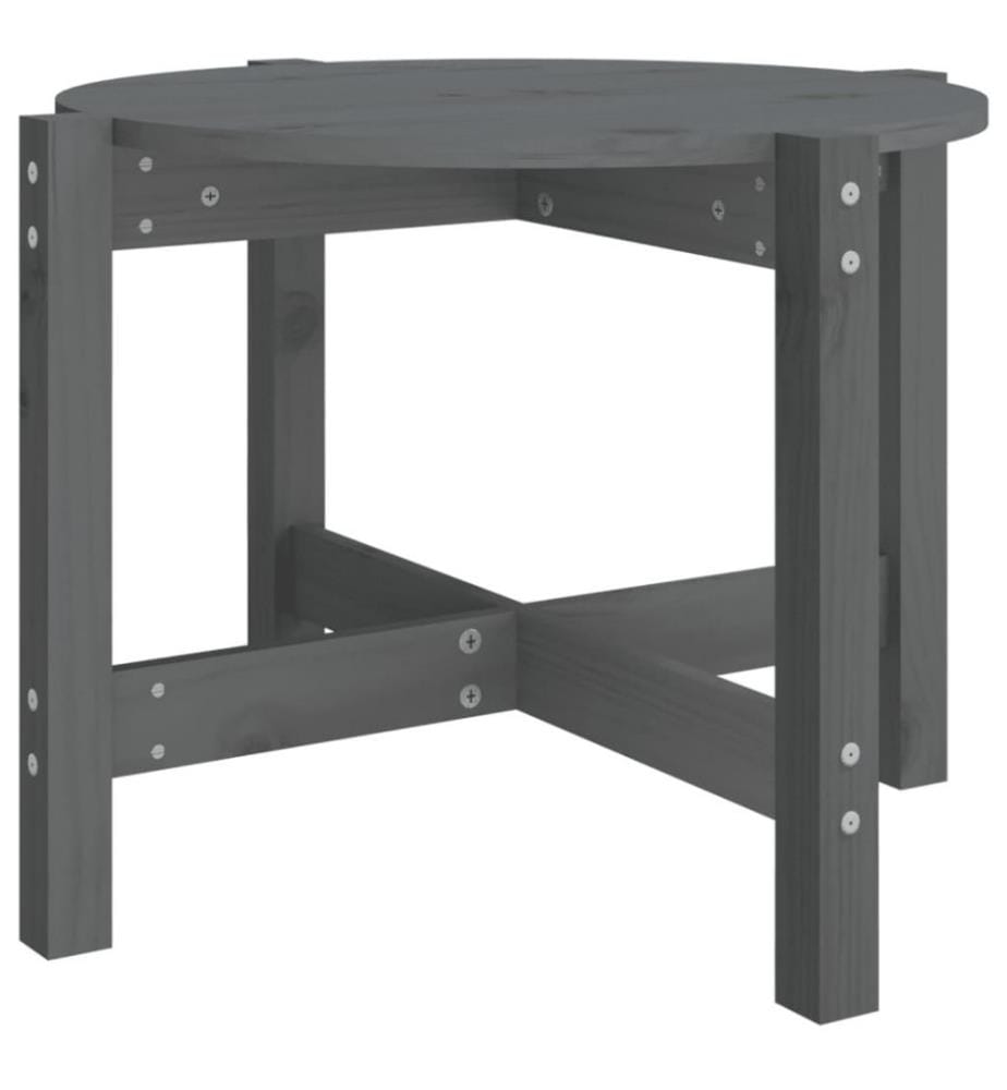 Couchtisch Grau Ø 62,5x45 cm Massivholz Kiefer