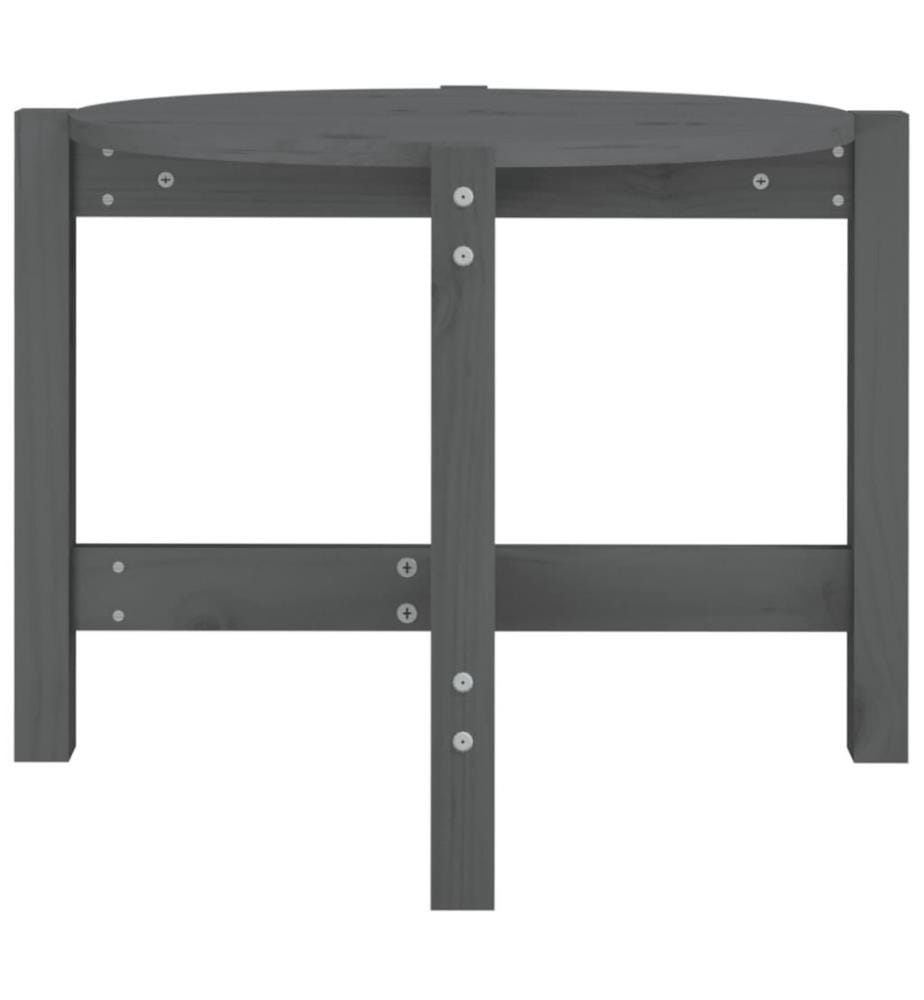 Couchtisch Grau Ø 62,5x45 cm Massivholz Kiefer