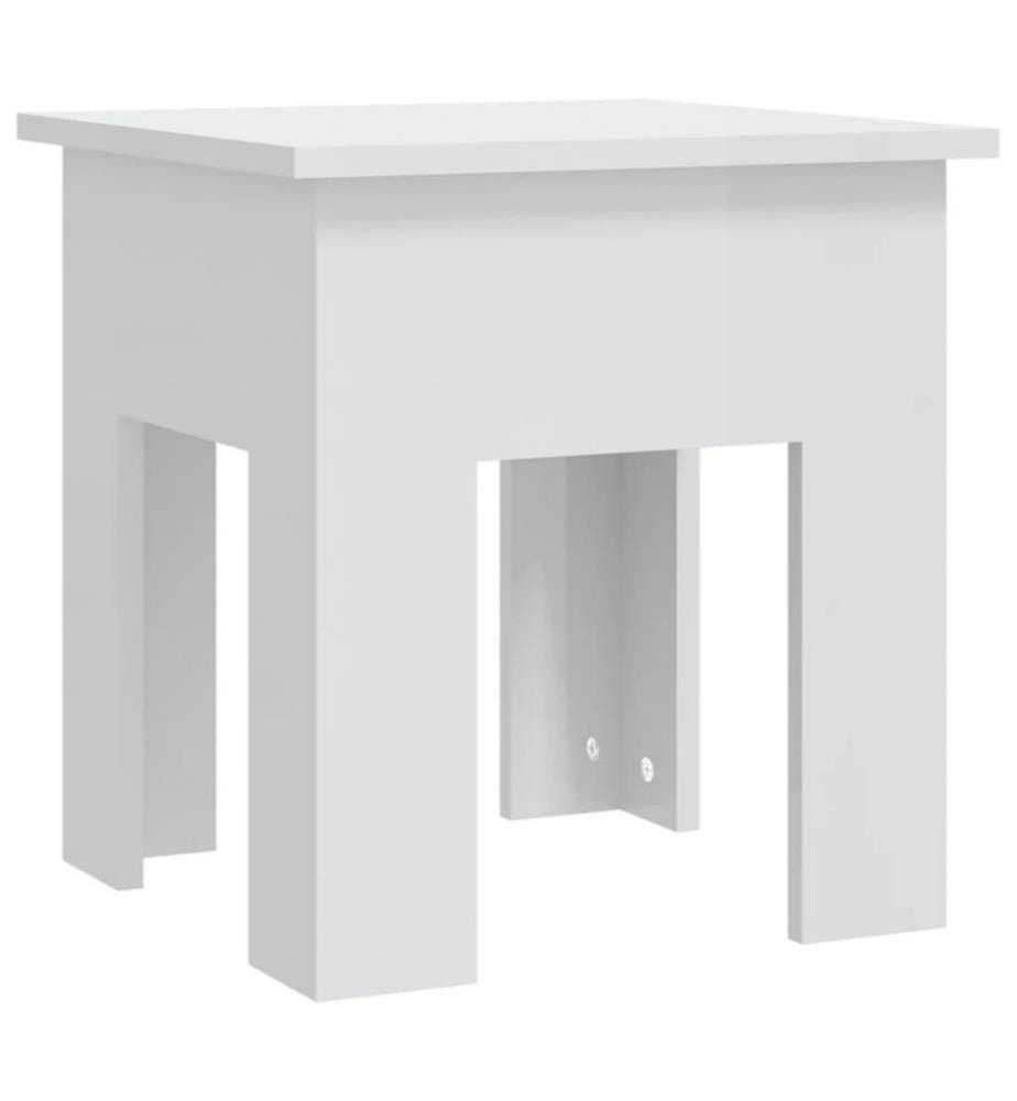 Couchtisch Hochglanz-Weiss 40x40x42 cm Holzwerkstoff