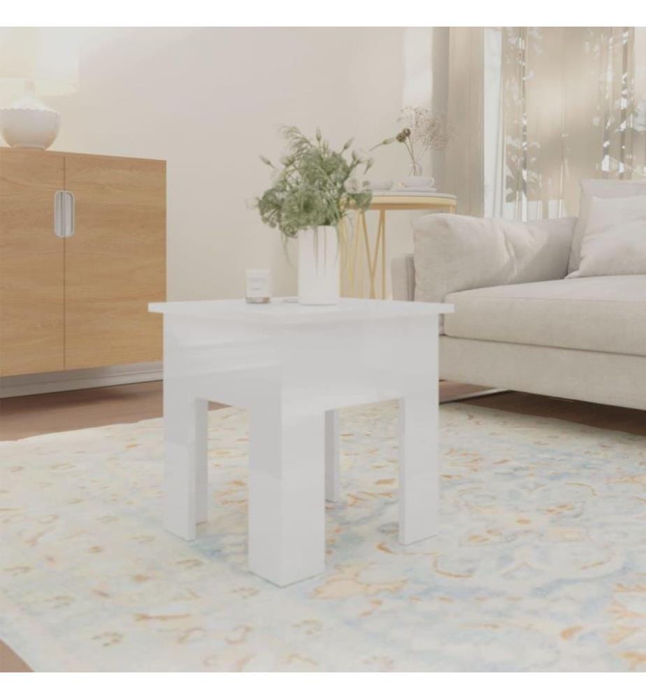 Couchtisch Hochglanz-Weiss 40x40x42 cm Holzwerkstoff