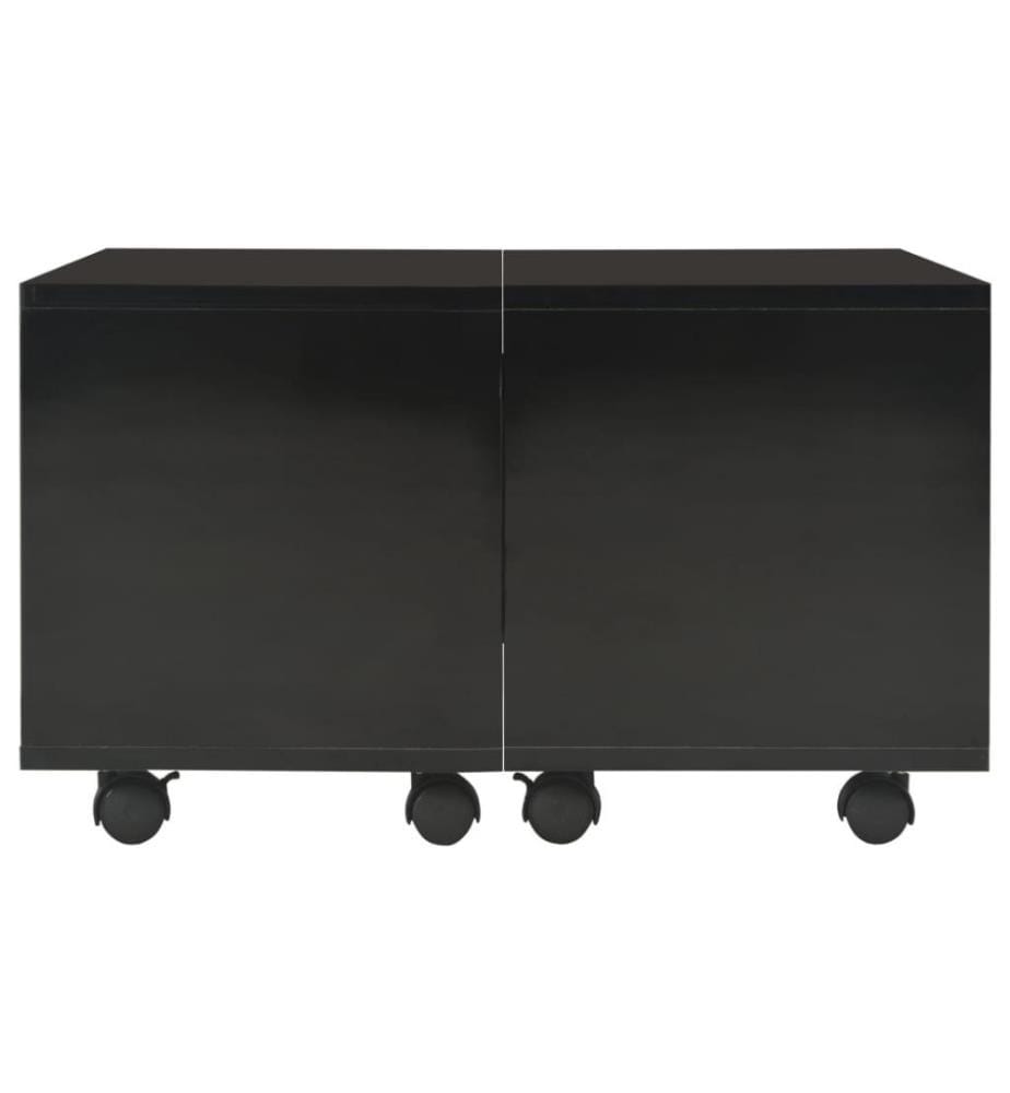 Table basse Noir brillant 60x60x35 cm Aggloméré