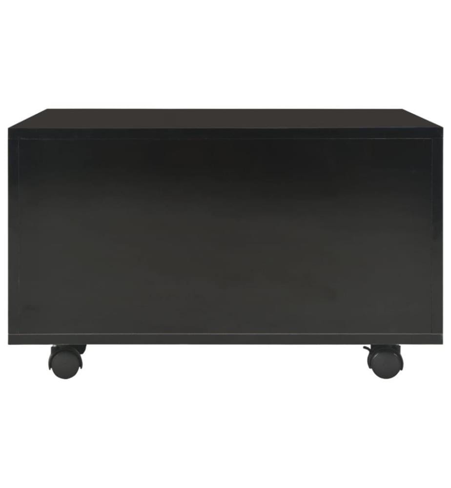 Table basse Noir brillant 60x60x35 cm Aggloméré