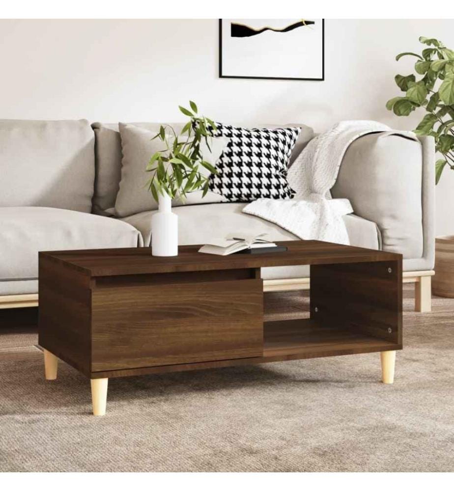Couchtisch Braun Eichen-Optik 90x50x36,5 cm Holzwerkstoff
