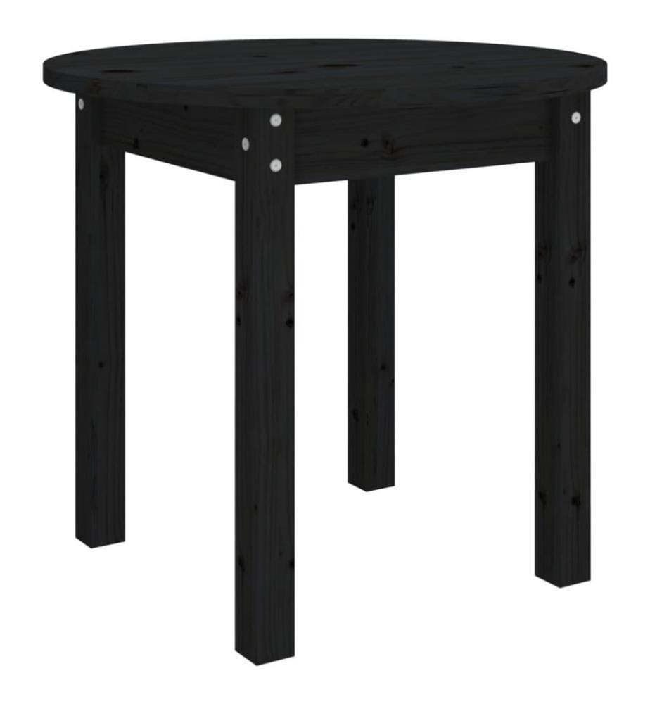 Couchtisch Schwarz Ø 45x40 cm Massivholz Kiefer