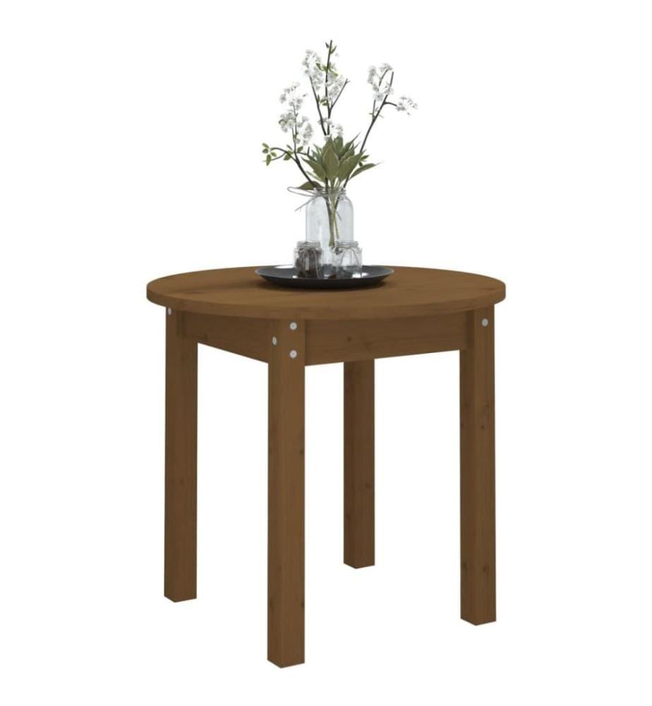 Table basse Marron miel Ø 45x40 cm Bois massif de pin