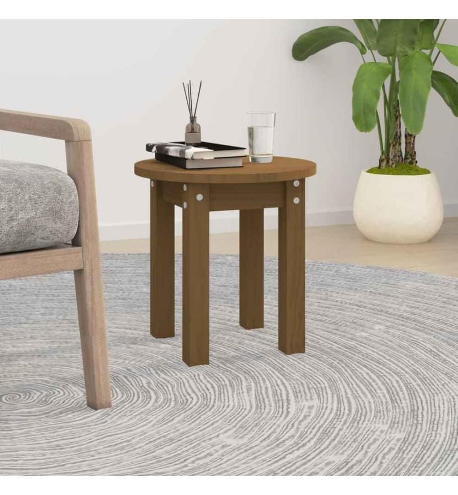 Couchtisch Honigbraun Ø 35x35 cm Massivholz Kiefer