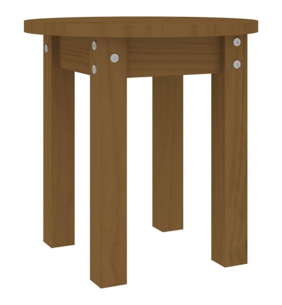 Couchtisch Honigbraun Ø 35x35 cm Massivholz Kiefer
