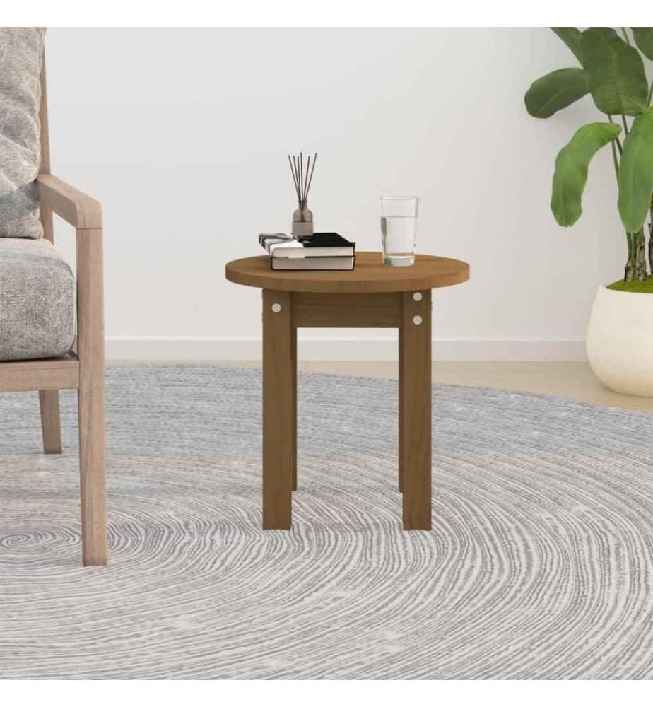 Couchtisch Honigbraun Ø 35x35 cm Massivholz Kiefer