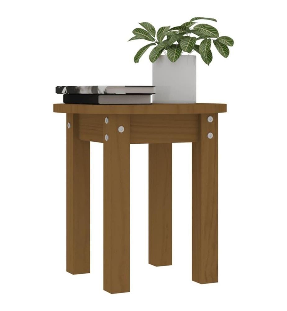 Couchtisch Honigbraun Ø 35x35 cm Massivholz Kiefer