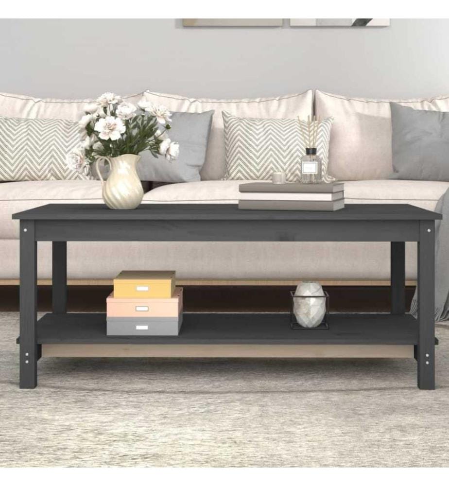 Couchtisch Grau 110x55x45 cm Massivholz Kiefer