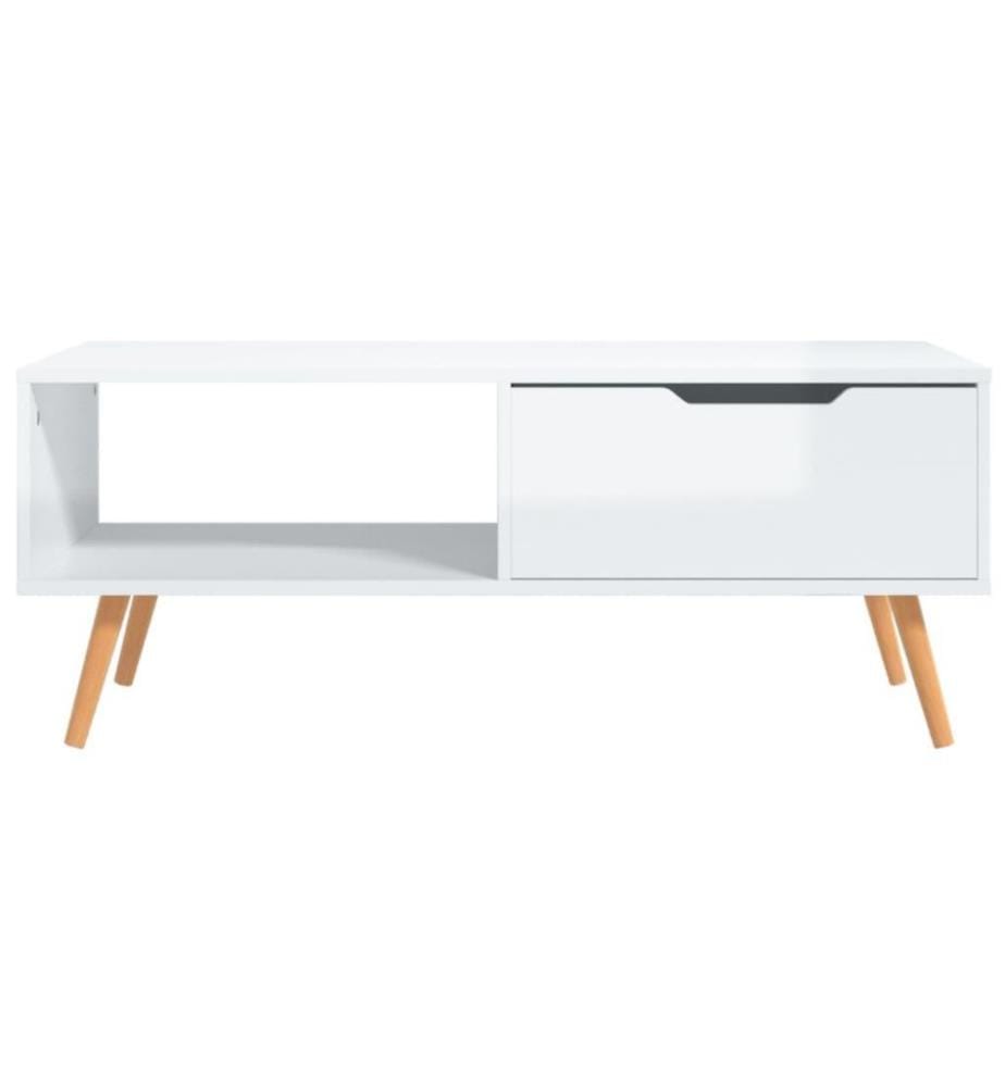 Couchtisch Hochglanz-Weiss 100x49,5x43 cm Holzwerkstoff