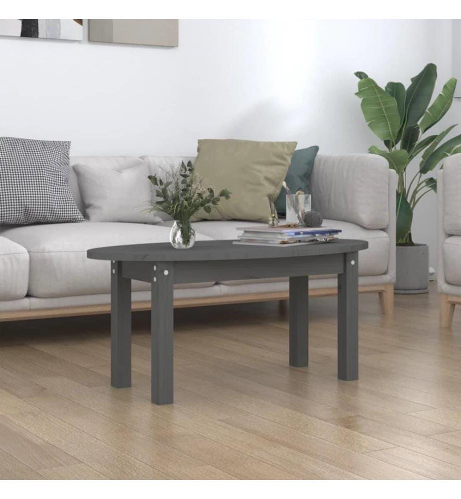 Couchtisch Grau 80x40x35 cm Massivholz Kiefer