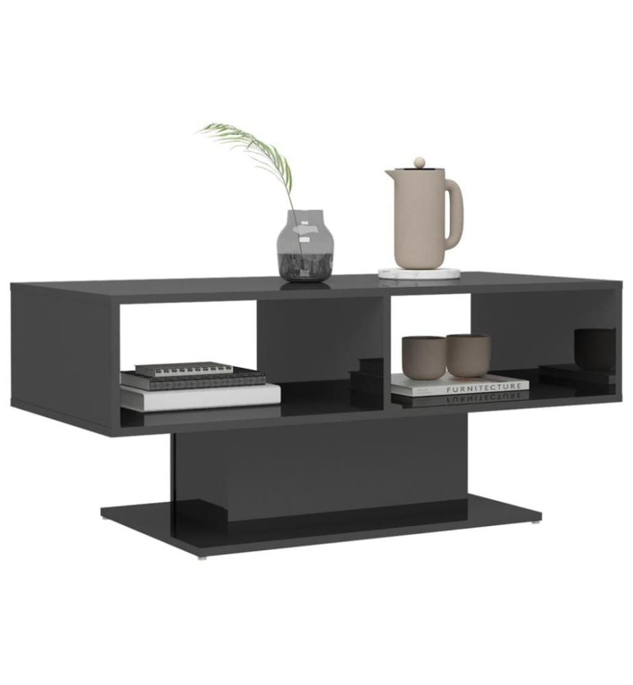 Couchtisch Hochglanz-Grau 103,5x50x44,5 cm Holzwerkstoff