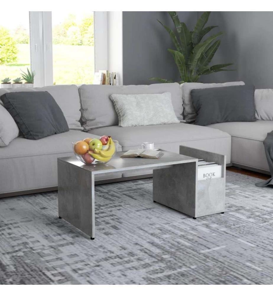 Table basse Gris béton 90x45x35 cm Aggloméré