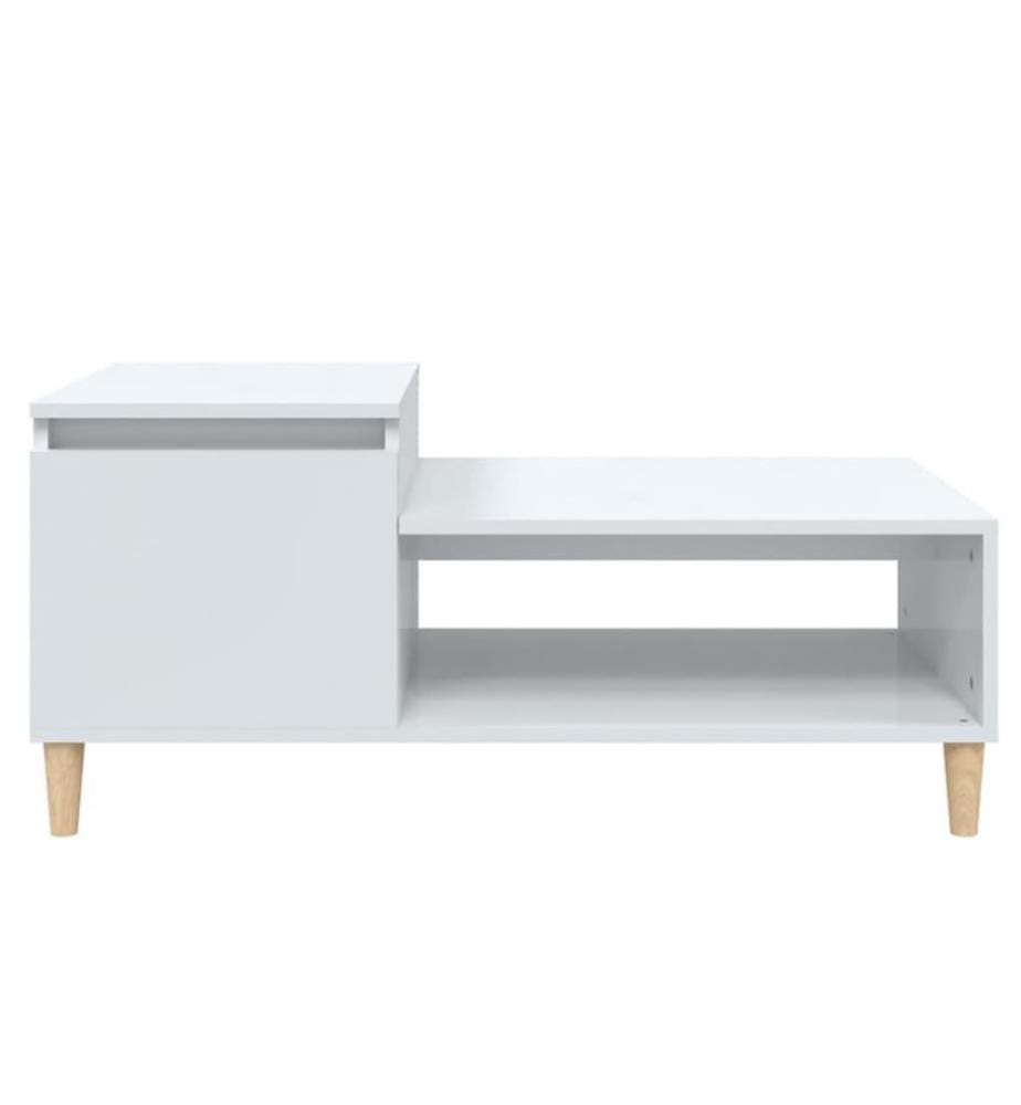 Couchtisch Hochglanz-Weiss 100x50x45 cm Holzwerkstoff
