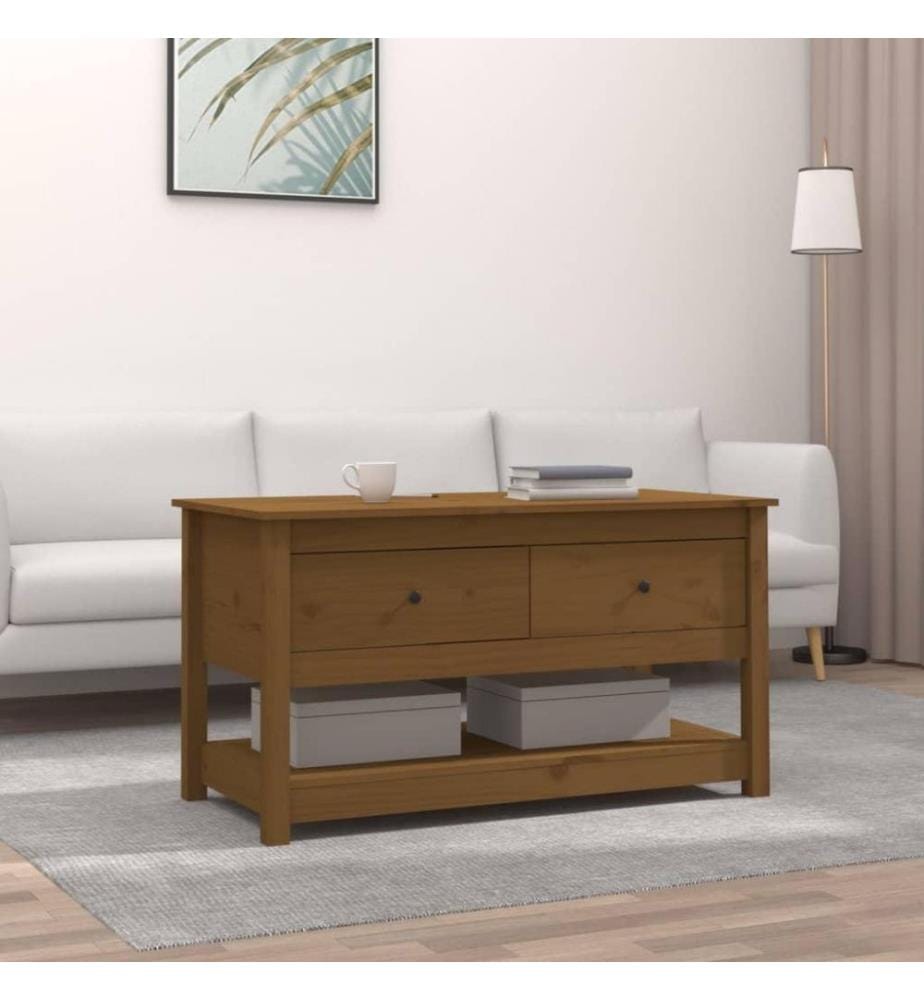 Couchtisch Honigbraun 102x49x55 cm Massivholz Kiefer