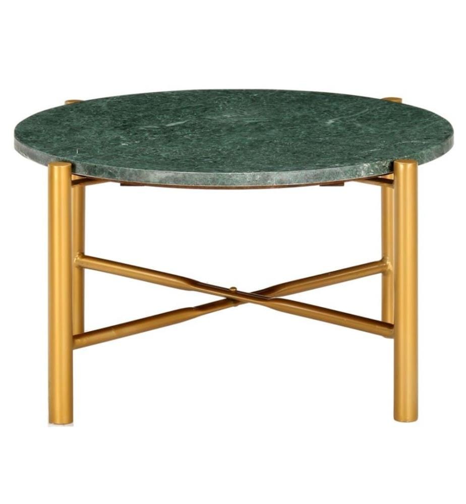 Table basse Vert 60x60x35 cm Pierre véritable et texture marbre