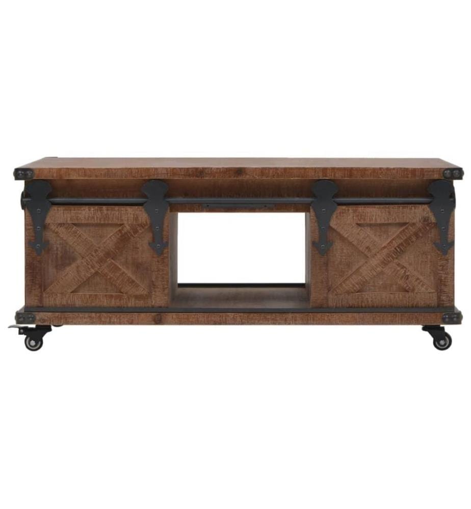 Table basse Bois de sapin massif 91 x 51 x 38 cm Marron