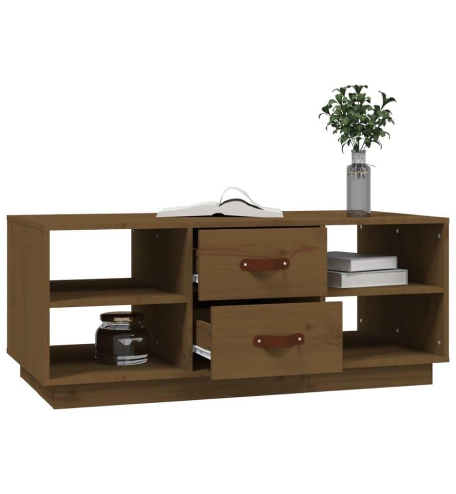 Couchtisch Honigbraun 100x50x41 cm Massivholz Kiefer