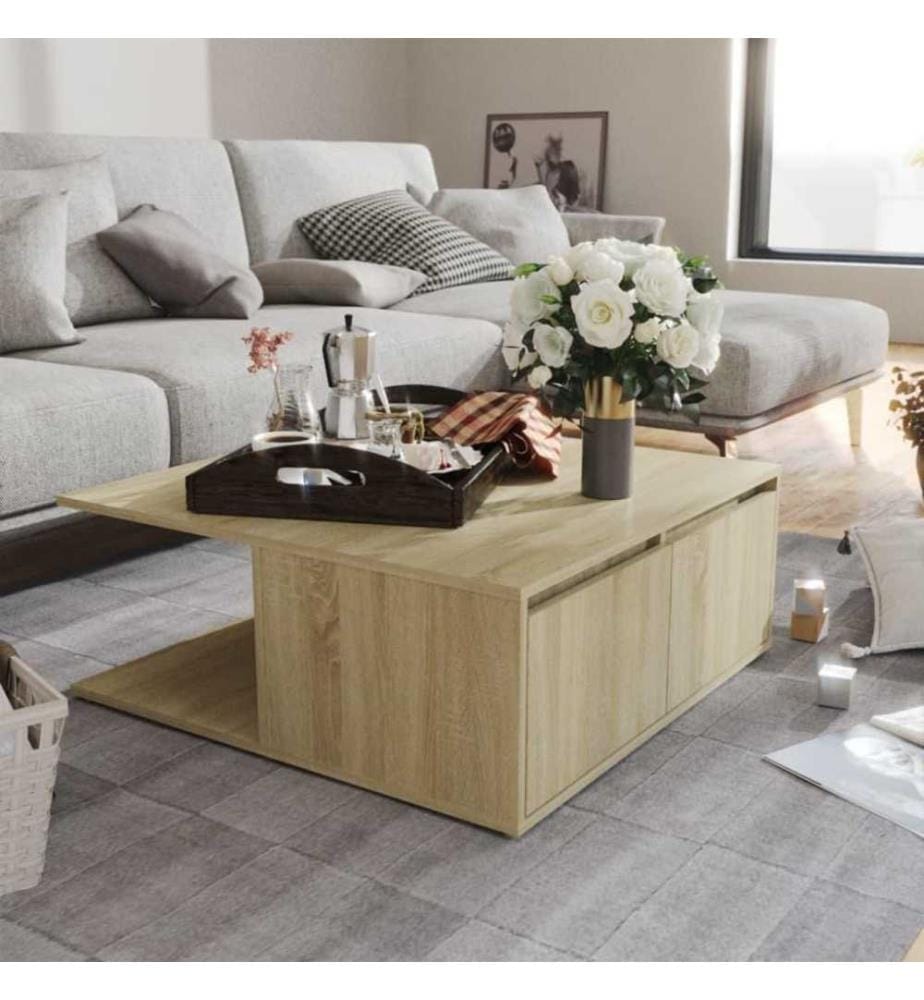 Couchtisch Sonoma-Eiche 80x80x31 cm Holzwerkstoff
