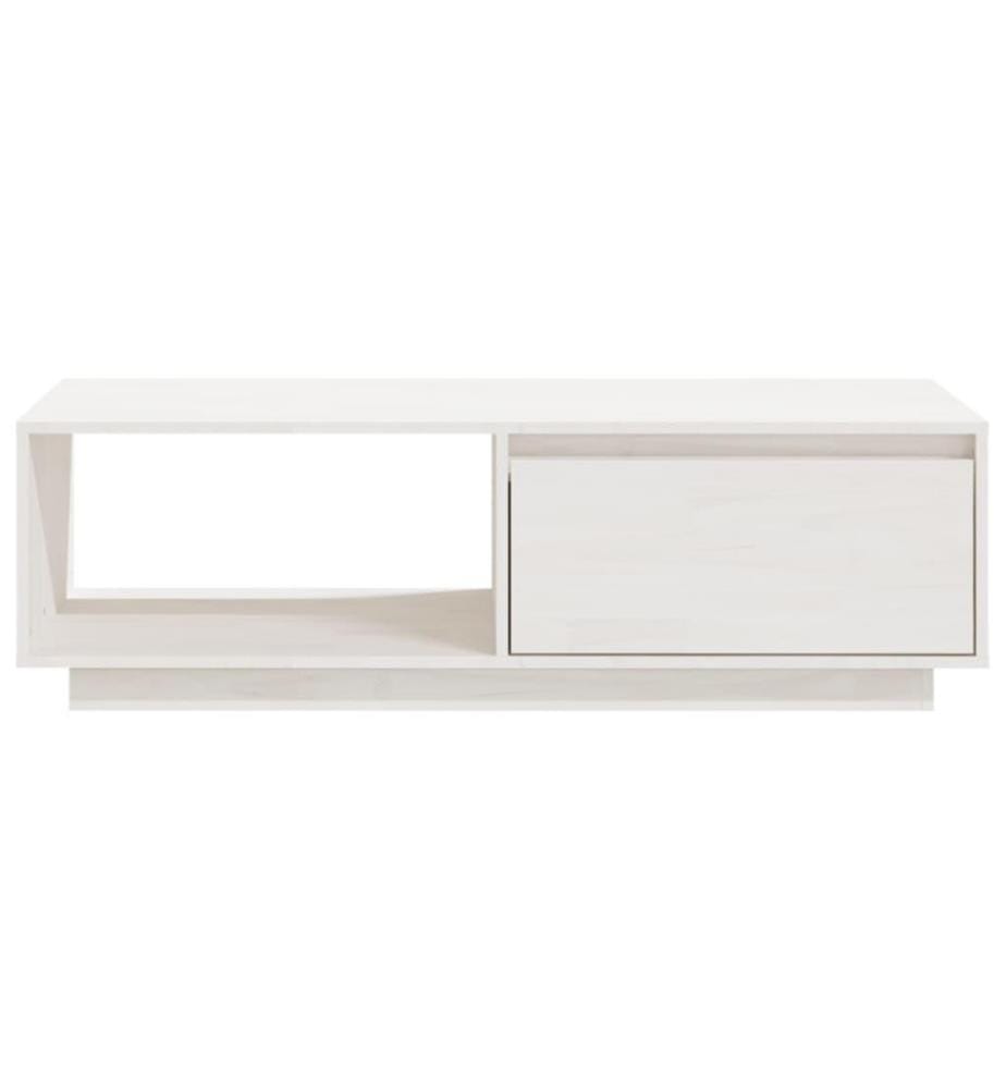 Couchtisch Weiss 110x50x33,5 cm Massivholz Kiefer