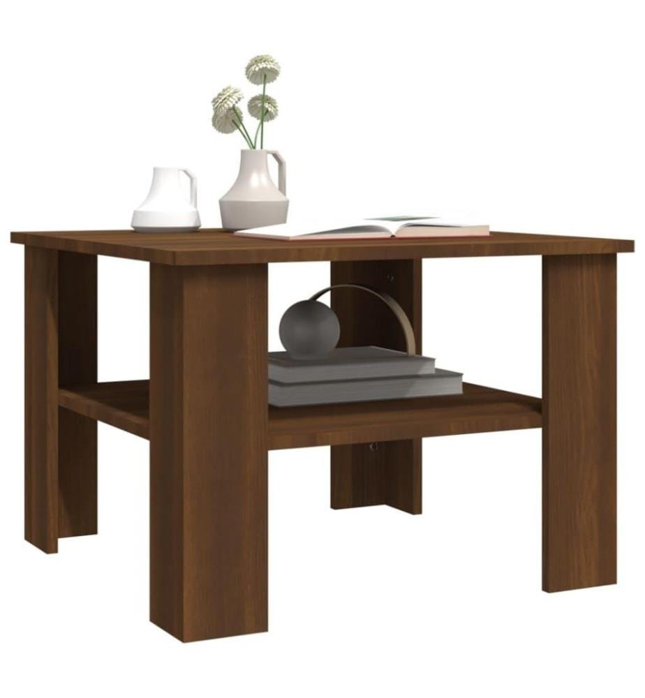 Couchtisch Braun Eichen-Optik 60x60x42 cm Holzwerkstoff