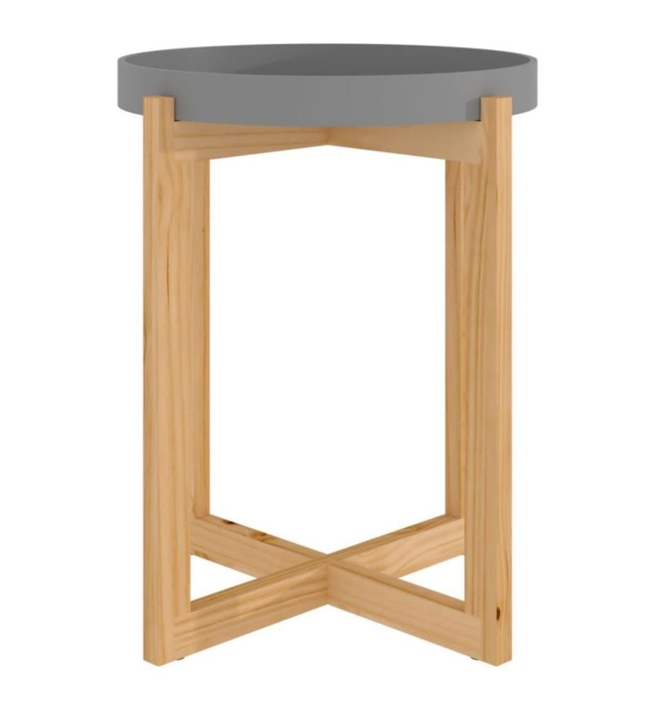 Couchtisch Grau 41x41x48,5 cm Holzwerkstoff & Massivholz Kiefer
