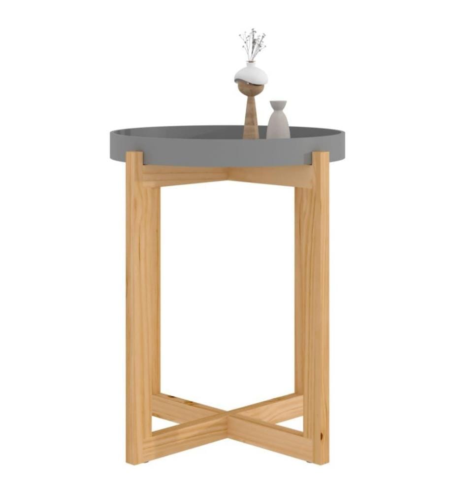 Couchtisch Grau 41x41x48,5 cm Holzwerkstoff & Massivholz Kiefer