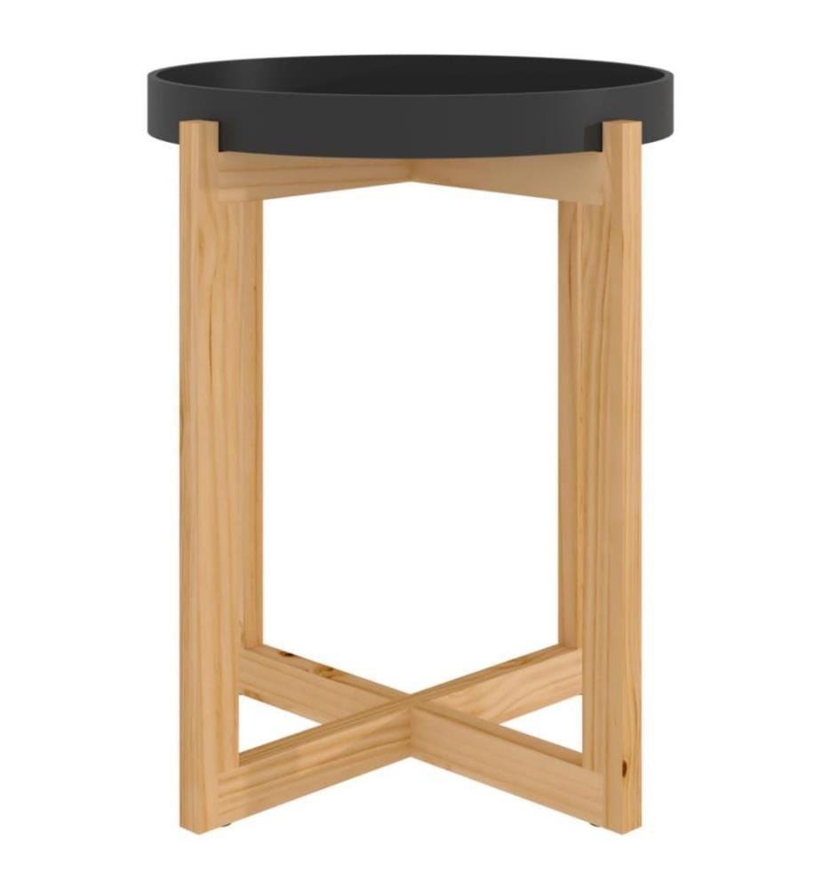 Couchtisch Schwarz 41x41x48,5cm Holzwerkstoff Massivholz Kiefer