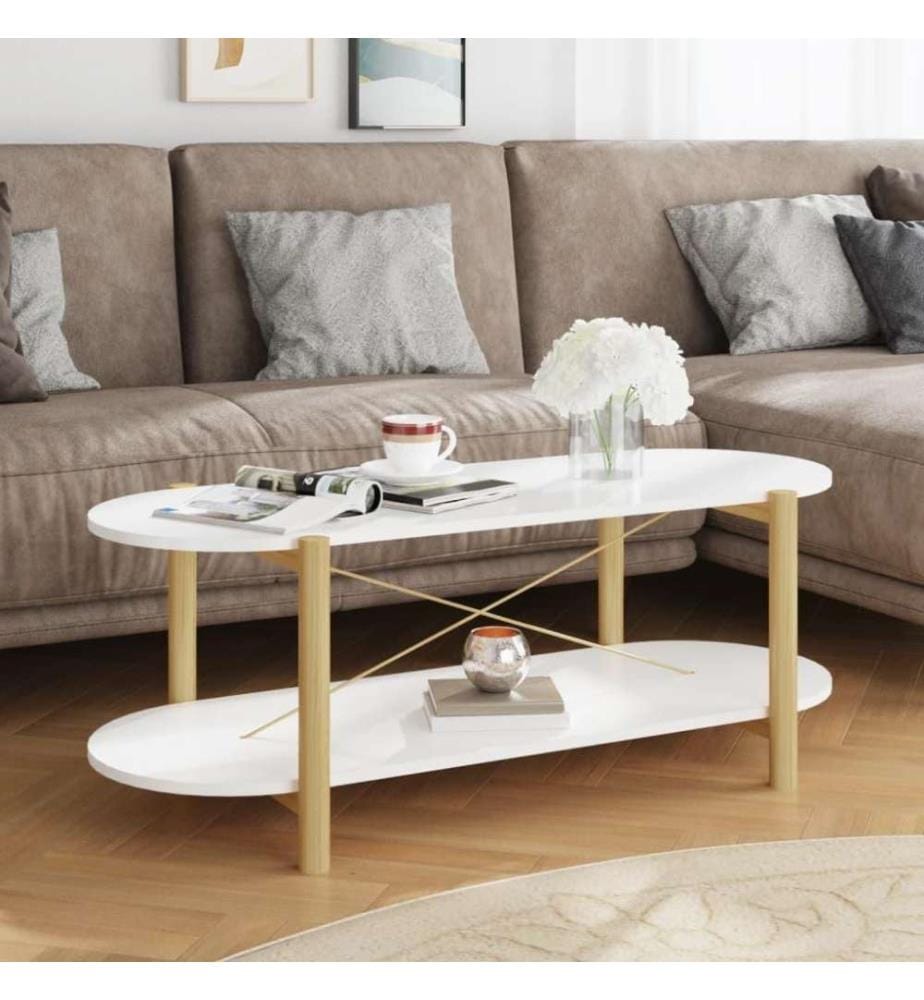 Couchtisch Weiss 110x48x40 cm Holzwerkstoff
